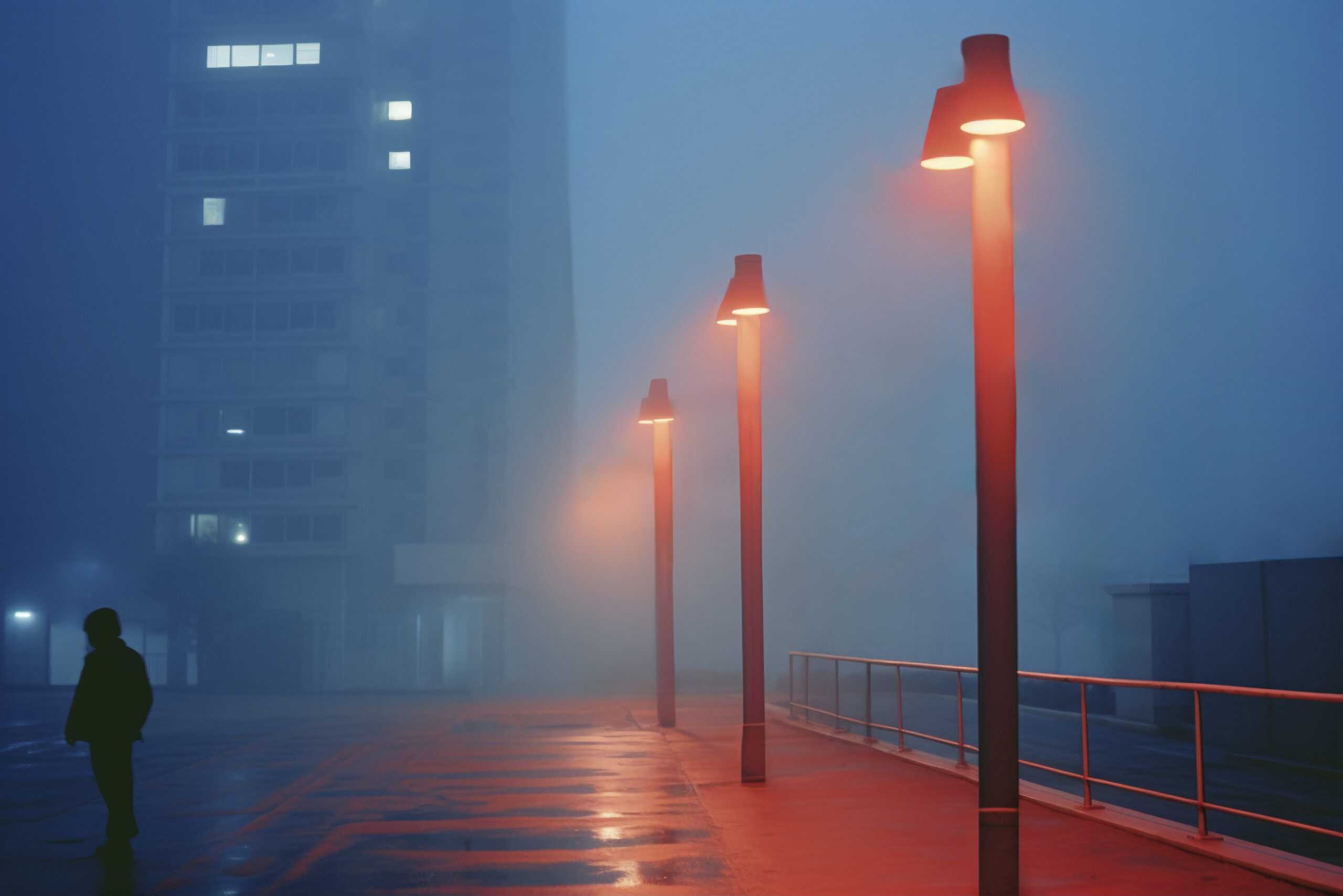 Streetlight network at night